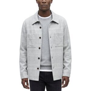 Theory Mens Knit Wool-Blend Overshirt, Grey